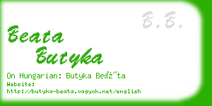 beata butyka business card